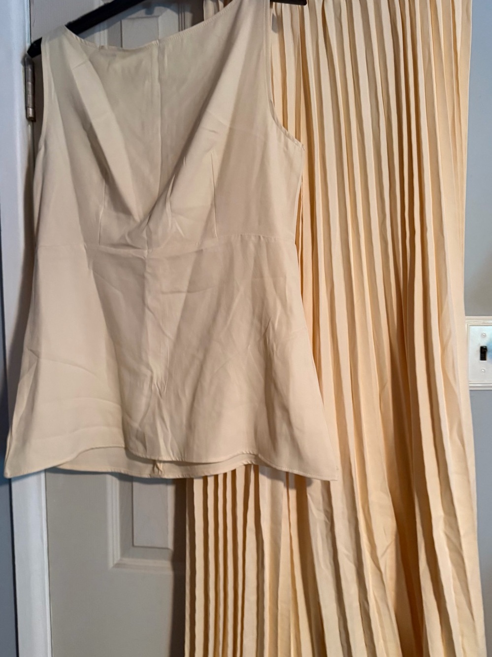 Pale Yellow A-Line Women's Skirt and top combo - Unbranded